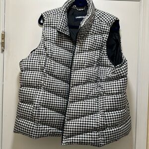 Lands End 2X houndstooth puffer vest